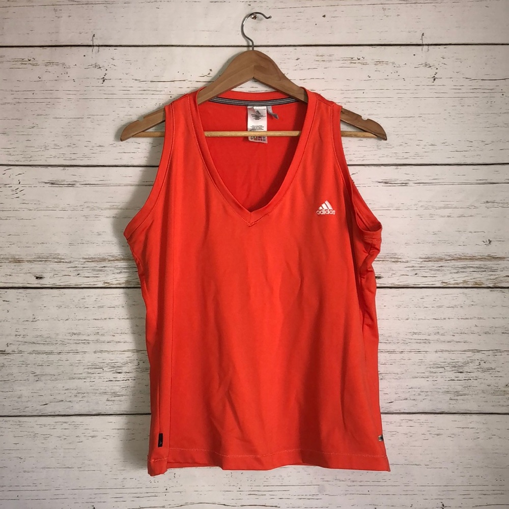 Adidas Clima365 Orange V Neck Tank Top - Size XL
